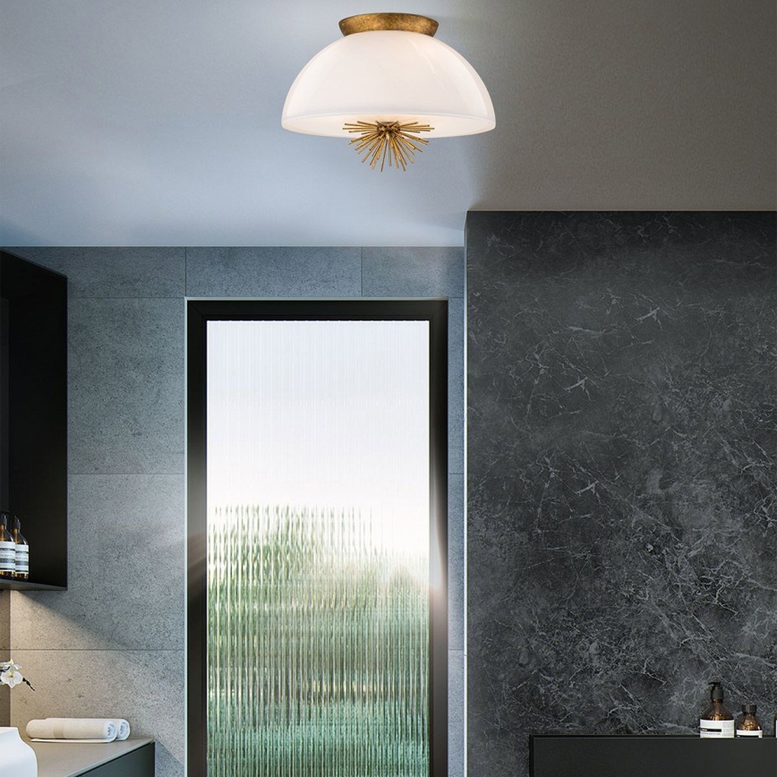 Quoizel - Hanglamp met vaste pendel STARING 3xE14/40W/230V diameter 45,7 cm goud/patina/wit