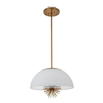 Quoizel - Hanglamp met vaste pendel STARING 3xE14/40W/230V diameter 45,7 cm goud/patina/wit