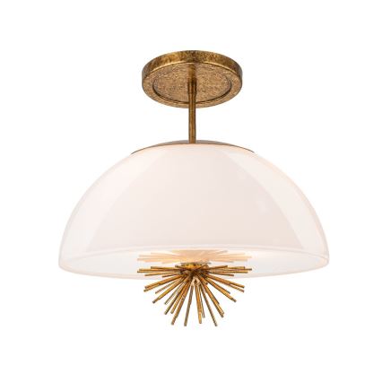 Quoizel - Hanglamp met vaste pendel STARING 3xE14/40W/230V diameter 45,7 cm goud/patina/wit
