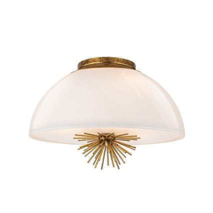 Quoizel - Hanglamp met vaste pendel STARING 3xE14/40W/230V diameter 45,7 cm goud/patina/wit