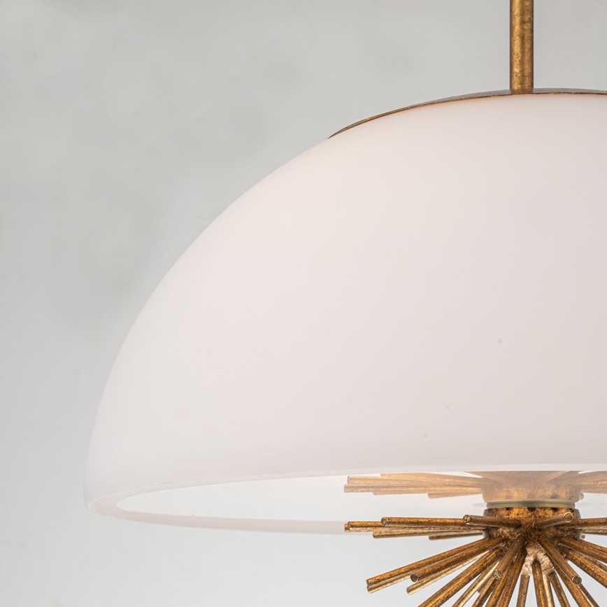 Quoizel - Hanglamp met vaste pendel STARING 3xE14/40W/230V diameter 45,7 cm goud/patina/wit