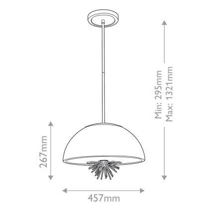 Quoizel - Hanglamp met vaste pendel STARING 3xE14/40W/230V diameter 45,7 cm goud/patina/wit