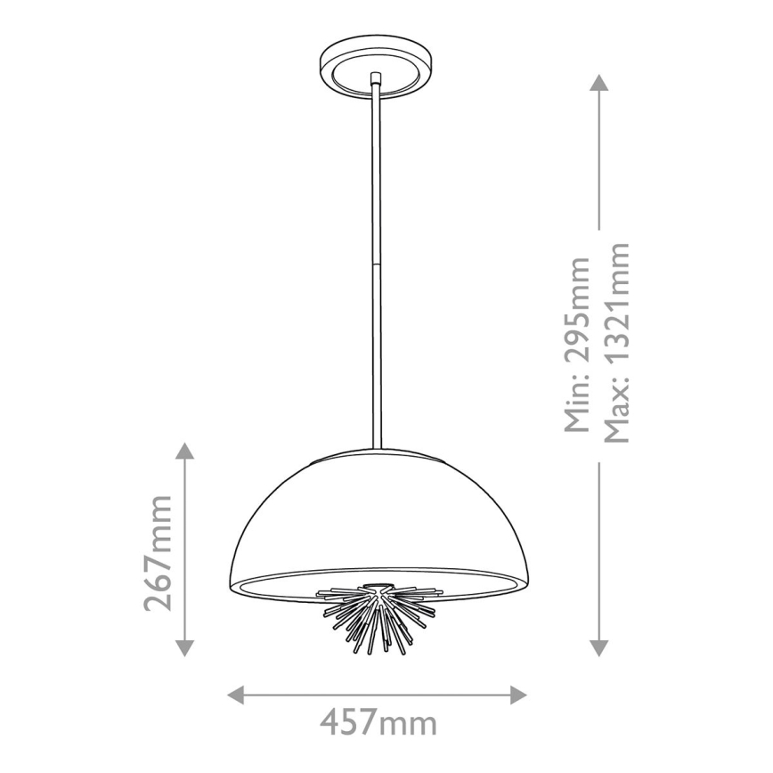 Quoizel - Hanglamp met vaste pendel STARING 3xE14/40W/230V diameter 45,7 cm goud/patina/wit