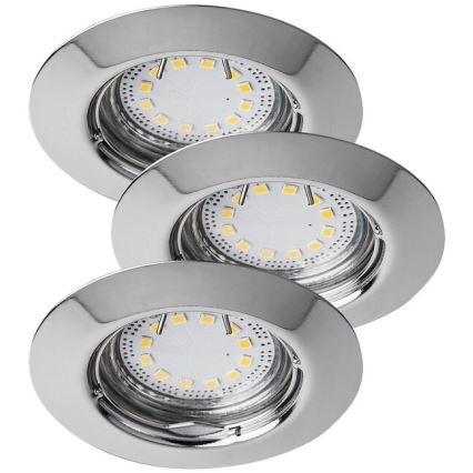 Rabalux - Set van 3 LED inbouwspots voor badkamer 1xGU10/3W/230V IP44