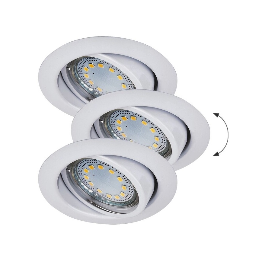 Rabalux - Lot de 3 spots LED encastrables, 1x GU10 / 3W / 230V, IP40