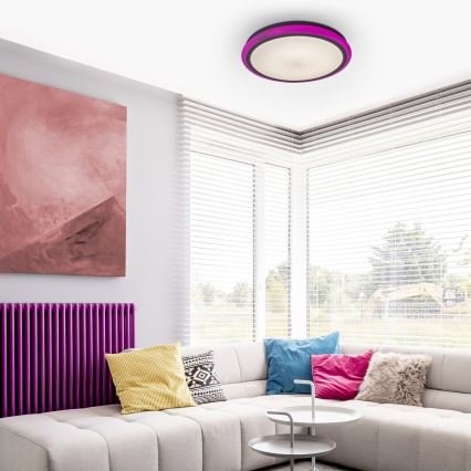 Rabalux - Dimbare LED-plafondlamp met afstandsbediening, RGB, 32W, 230V, Ø 40 cm