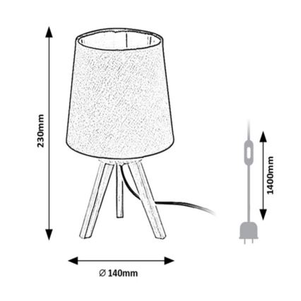 Rabalux - Lampe de table 1xE14/25W/230V noire