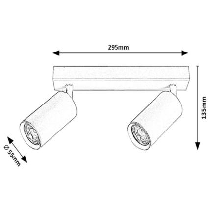 Rabalux - Spot de plafond 2xGU10/25W/230V blanc