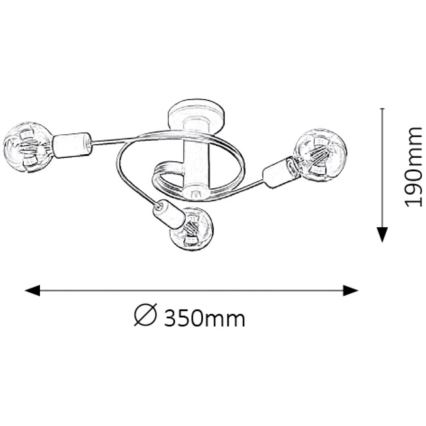 Rabalux - Plafondlamp 5xE27/15W/230V zwart