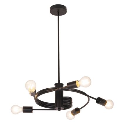 Rabalux 2098 - Lustre plafonnier CARLY 5xE27/15W/230V noir