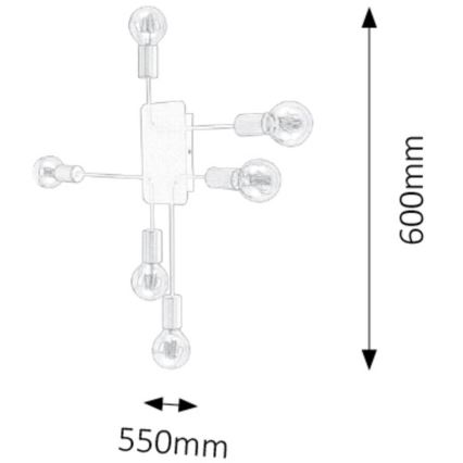 Rabalux - Plafondlamp 6xE27/15W/230V