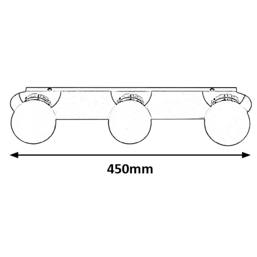 Rabalux - Badkamer plafondlamp 3xG9/28W/230V IP44 10x45 cm