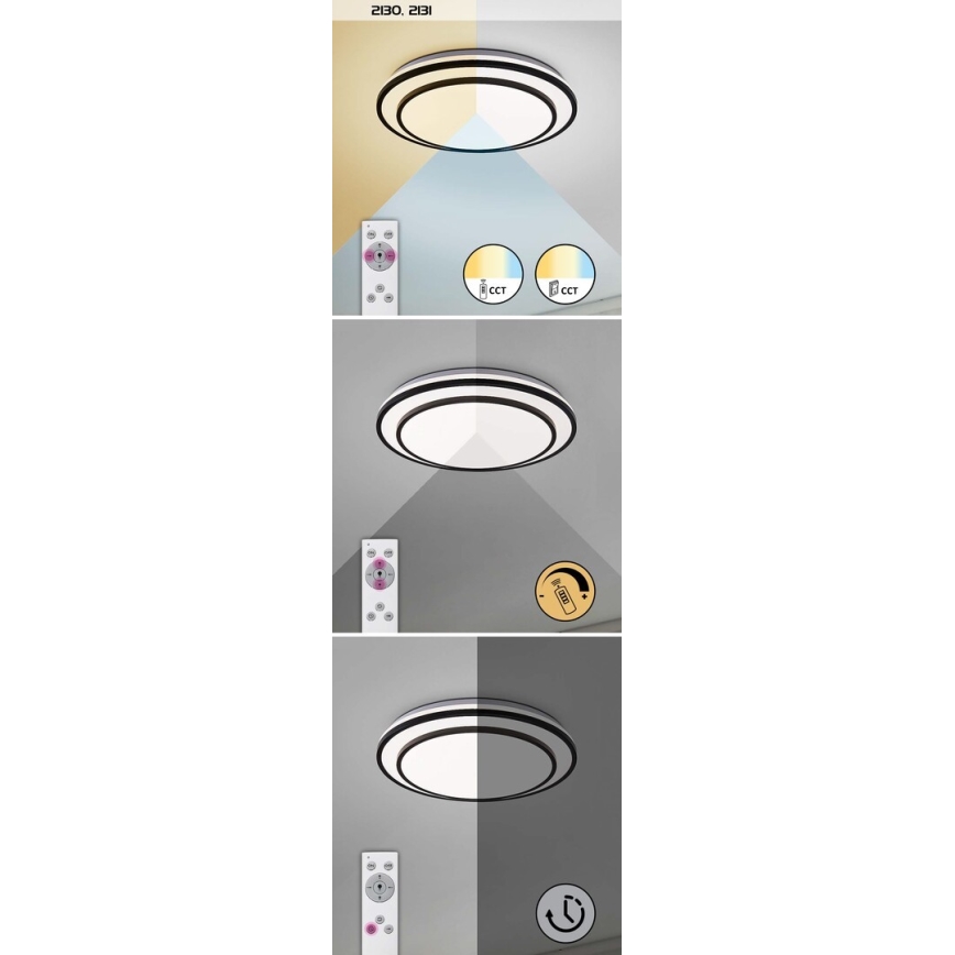 Rabalux - Dimbare LED Plafond Lamp LED/40W/230V 3000-6500K zilver + afstandsbediening