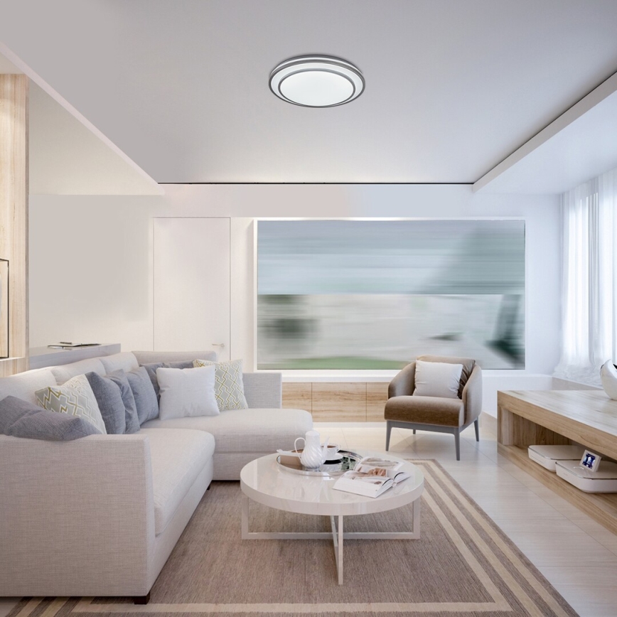 Rabalux - Plafonnier LED à intensité variable LED/40W/230V 3000-6500K argenté + télécommande