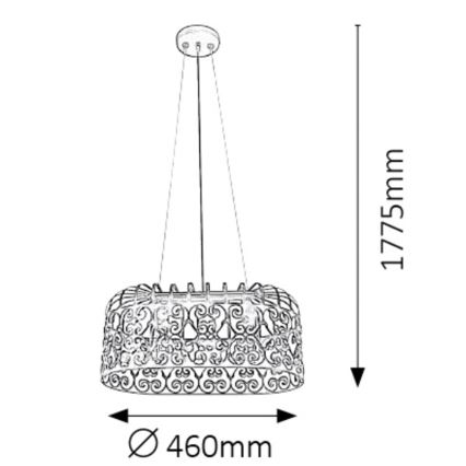 Rabalux - Hanglamp 2xE27/60W/230V wit