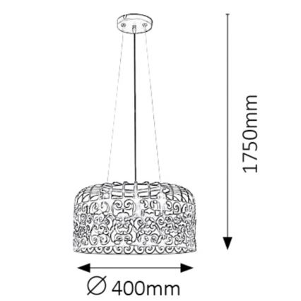 Rabalux - Hanglamp 3xE27/60W/230V wit