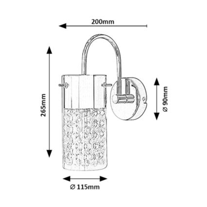 Rabalux - Badkamer wandlamp 1xE14/40W/230V IP44 chroom