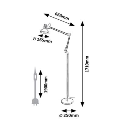 Rabalux - Staande lamp 1xE27/40W/230V romig/goud