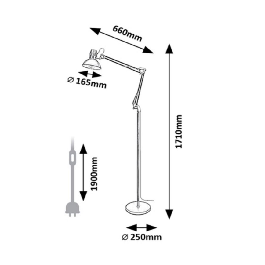 Rabalux - Staande lamp 1xE27/40W/230V romig/goud
