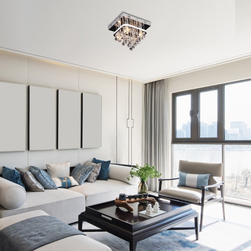 Rabalux - Kristallen Hanglamp voor Oppervlak Montage LED/23W/230V + 4xE14/40W