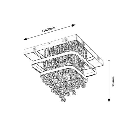 Rabalux - Kristallen Hanglamp voor Oppervlak Montage LED/36W/230V + 4xE14/40W