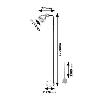 Rabalux - Lampadaire 1xE27/40W/230V noir