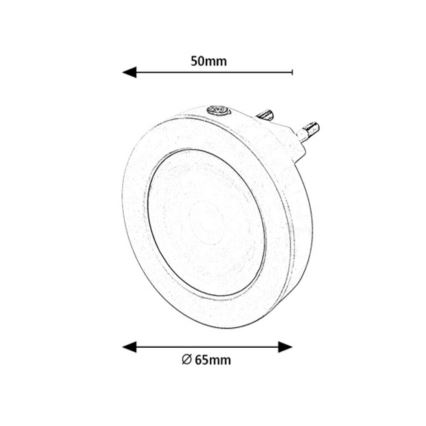 Rabalux - LED Nachtlamp met sensor LED/0,5W/230V 3000K diameter 65 mm