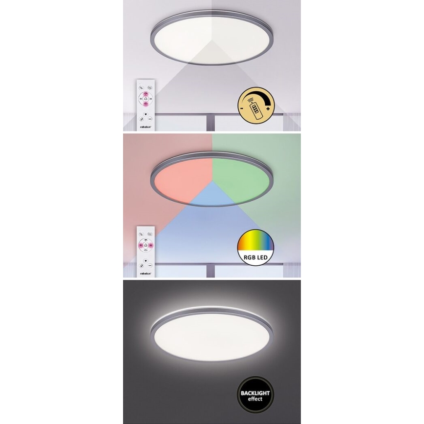 Rabalux - Plafonnier à intensité variable RGB LED/22W/230V Wi-Fi Tuya + Télécommande