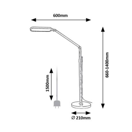 Rabalux - LED Dimbaar aanraken Staande lamp LED/13W/230V 3000-6000K zwart