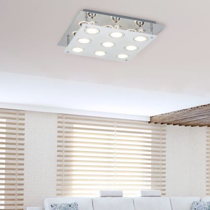 Rabalux - LED plafondlamp NAOMI 9xGU10/5W 38x38 cm