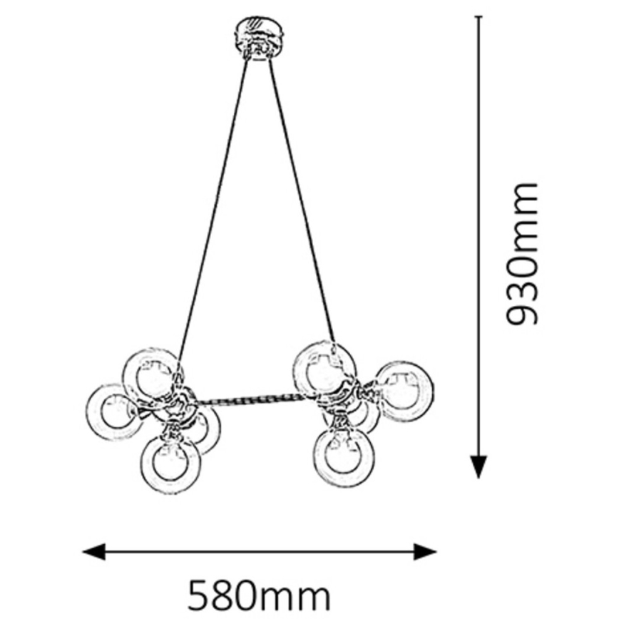 Rabalux 2624 - Hanglamp BRIELLA 8xG9/28W
