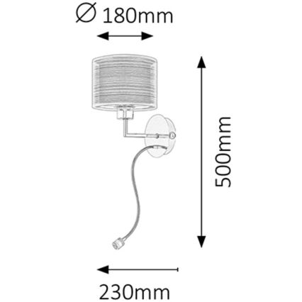 Rabalux - Wandlamp E27/60W + LED/1W