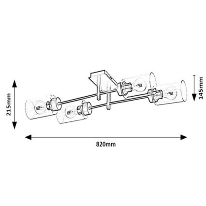 Rabalux - Opbouwkroonluchter 4xE27/40W/230V 21,5x82 cm