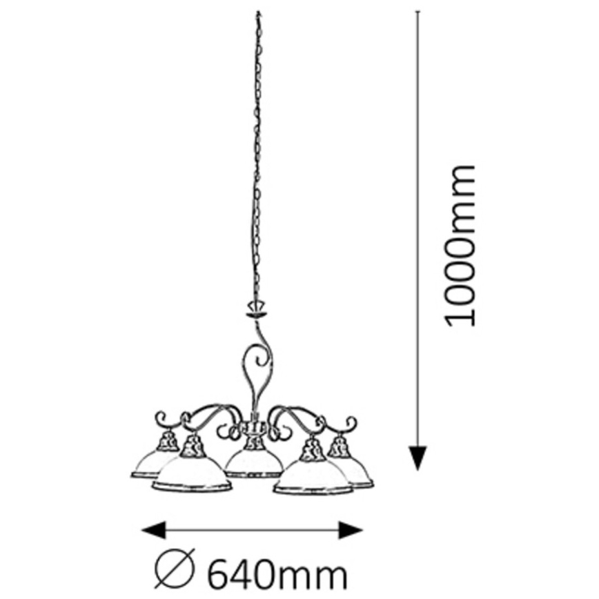 Rabalux 2755 - Hanglamp ELISETT 5xE27/60W/230V