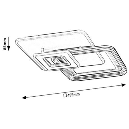 Rabalux - LED-dimbare opbouwplafondlamp LED/48W/230V 3000K/4000K/6000K + met afstandsbediening 49,5x49,5 cm