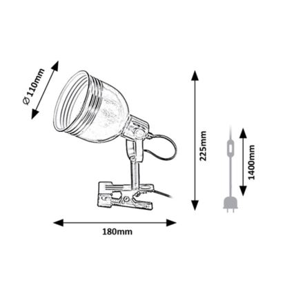 Rabalux - Lamp met een klem 1xE14/25W/230V beige