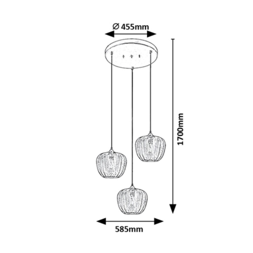 Rabalux - Suspension filaire 3xE27/40W/230V