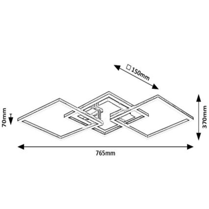 Rabalux - LED Opbouwlamp LED/43W/230V glanzend chroom 37x76,5 cm