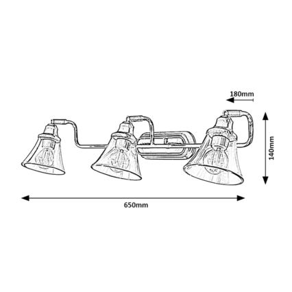 Rabalux - Badkamer Spot 3xE14/40W/230V IP44