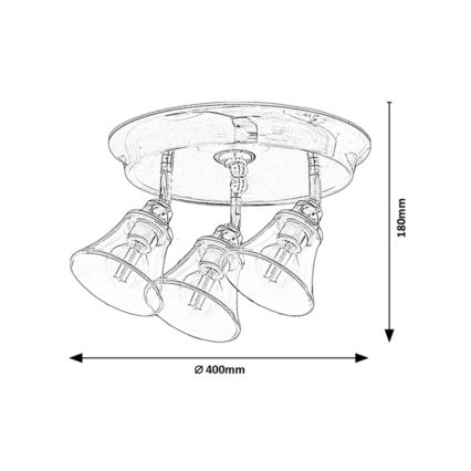 Rabalux - Spot salle de bain 3xE14/40W/230V IP44