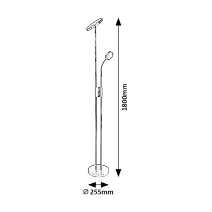 Rabalux - Dimbare Staande LED Lamp LED/18,5W/230V + LED/4,5W mat chroom