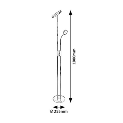 Rabalux - Lampadaire LED à intensité variable LED/18,5W/230V + LED/4,5W noir