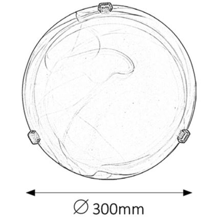 Rabalux - Plafonnière 1xE27/60W/230V, albasten glas