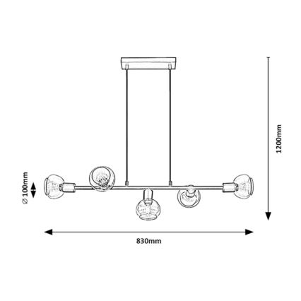 Rabalux - Hanglamp aan een koord 5xE14/40W/230V