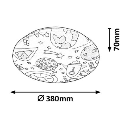 Rabalux 3417 - LED Plafondverlichting kinderkamer HANKA LED/24W/230V