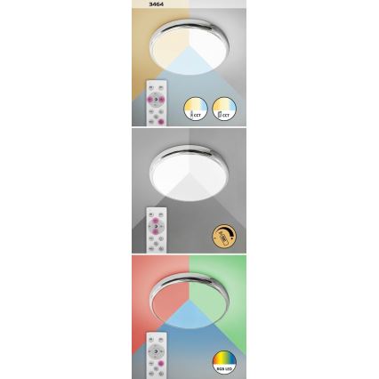 Rabalux - LED RGB Plafonnier de salle de bain LED/18W/230V d. 30 cm 3000-6500K IP44 + télécommande