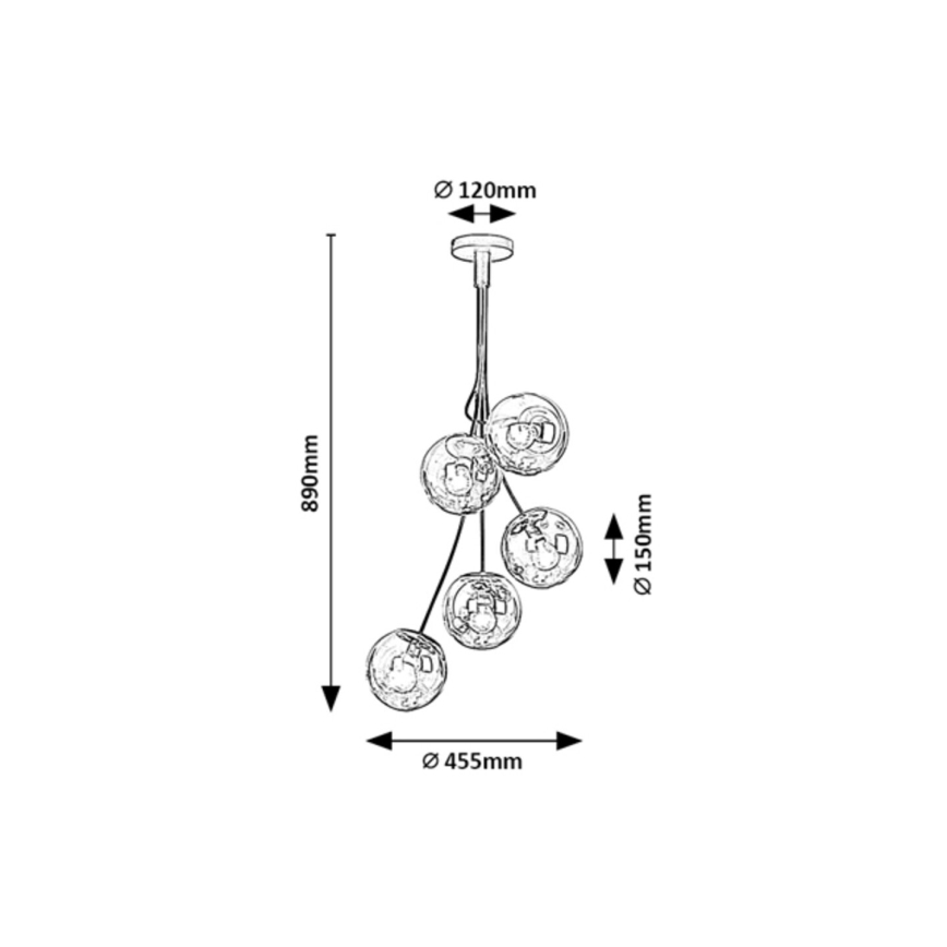 Rabalux - Suspension barre GLORY 5xE14/40W/230V