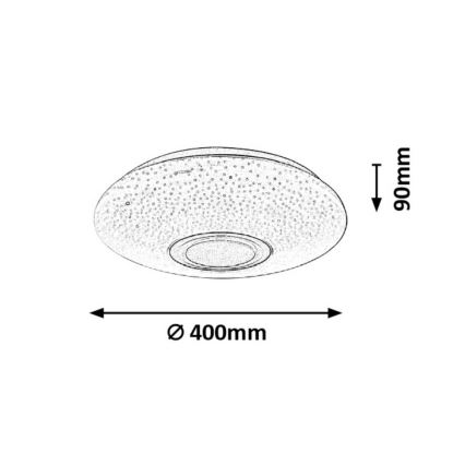 Rabalux - Plafonnier à intensité variable RGB RODION LED/24W/230V Wi-Fi + télécommande Wi-fi