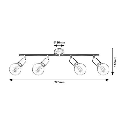 Rabalux - Spot 4xE27/40W/230V hévéa