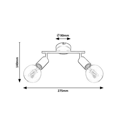 Rabalux - Spot LAMAR 2x E27 / 40W / 230V